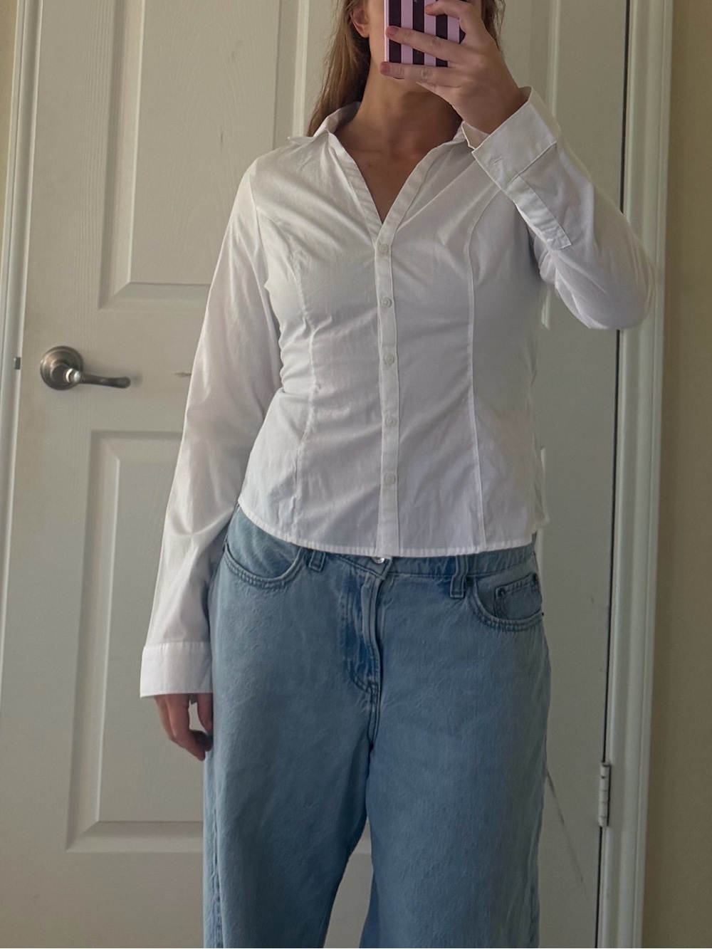 Hollister Fitted White Button-Down Shirt